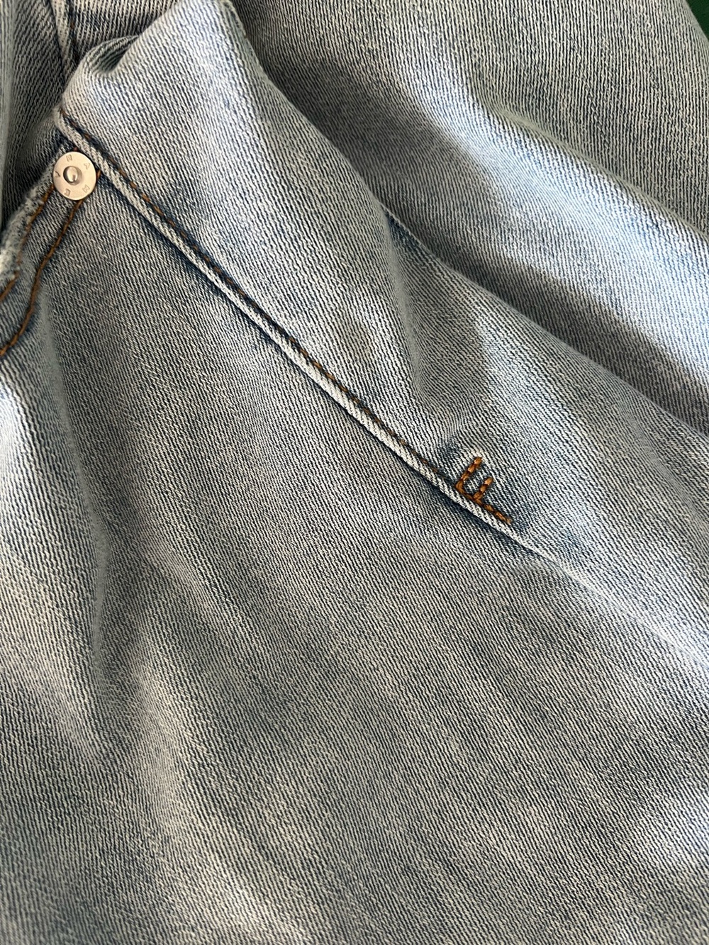 NWT $248 Frame The High Rise Wide Denim Light Blue Jeans Size 25 Stretch - Picture 12 of 14